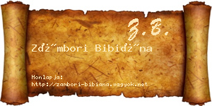 Zámbori Bibiána névjegykártya